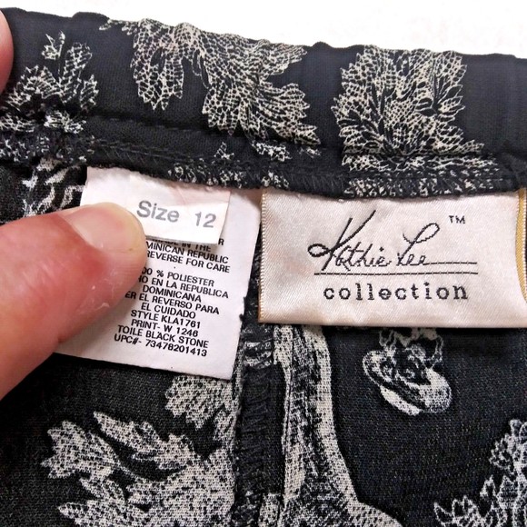 Vintage Kathie Lee Collection Retro Skirt BoHo Size 12 Bohemian Black Tree Y2K - Picture 4 of 8